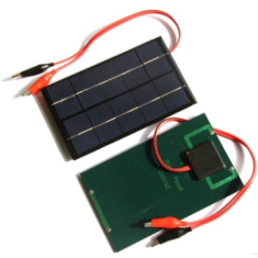 Painel solar policristalino 5V 2W Drop Glue com clipes jacar&eacute;