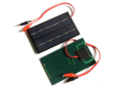 Painel solar policristalino 5V 2W Drop Glue com clipes jacar&eacute; - Imagem 1