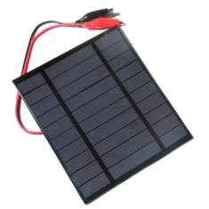 Painel solar policristalino 5 V 2,5 W com gota de cola e clipes jacar&eacute;
