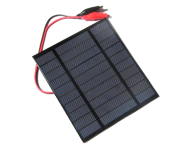 Painel solar policristalino 5 V 2,5 W com gota de cola e clipes jacar&eacute; - Imagem 1