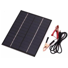 Painel solar policristalino 12 V 5,2 W com garras para bateria