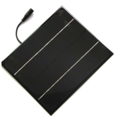 Painel solar monocristalino 12V 6W com sa&iacute;da CC e encapsulamento Glue Drop