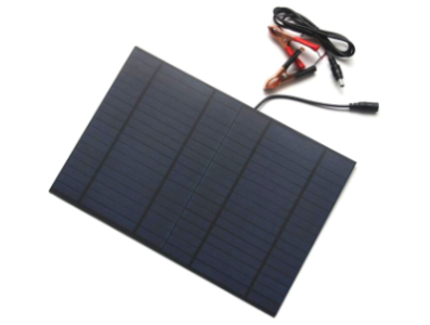 Painel solar policristalino 18V 10W com conector DC5521, barramento e bra&ccedil;adeira para carregamento 12V - Imagem 1