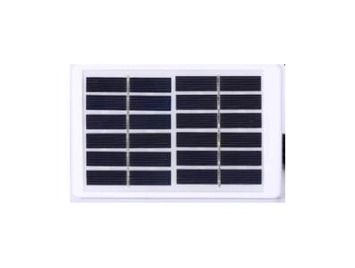 Painel fotovoltaico monocristalino 6V 1W em formato gota com moldura pl&aacute;stica e conector DC branco pequeno - Imagem 1