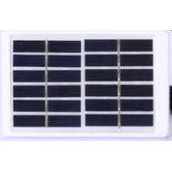 Painel fotovoltaico monocristalino 6V 1W em formato gota com moldura pl&aacute;stica e conector DC branco pequeno