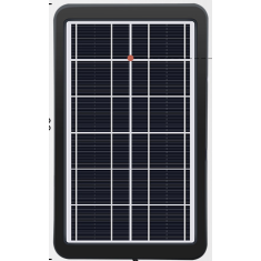 Carregador solar monocristalino 5V 6W com placa de a&ccedil;o e vidro, carca&ccedil;a de alum&iacute;nio, suporte e cabo 3 m &mdash; Baterias e C&eacute;lulas