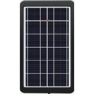 Placa solar monocristalina 6V 3W em a&ccedil;o e vidro, fio 3 m, tens&atilde;o inst&aacute;vel