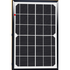 Painel solar monocristalino 6V 6W com suporte refor&ccedil;ado e cabo de 3 m, tens&atilde;o inst&aacute;vel