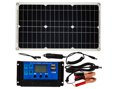Painel solar flex&iacute;vel monocristalino 18V 20W, sistema 18W, USB duplo e controlador PWM - Imagem 7