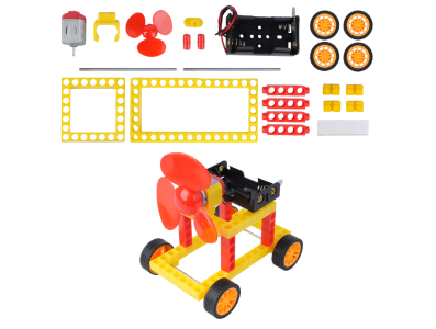 Kit Rob&oacute;tico DIY Carro Gerador E&oacute;lico Colorido sem Bateria - Imagem 1