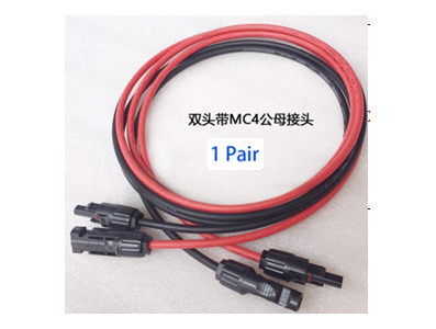 Cabo de extens&atilde;o 1 par 2,5 mm&sup2; (14 AWG) 3 m, fio de cobre com conectores MC4 em ambas as extremidades - Imagem 1