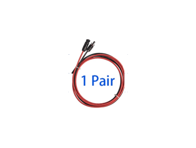 Par de cabos de extens&atilde;o para painel solar 1 m 12AWG 4 square fio de cobre com conector MC4 single sideband - Imagem 1