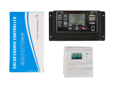 Controlador de carga solar PWM 60A 12/24V com duas portas USB, display LCD e placa de alum&iacute;nio - Imagem 7