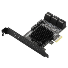Placa de Expans&atilde;o PCIe x1 SATA Gen3 6 Gb/s Preta (Conversor)