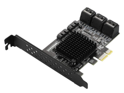 Placa de Expans&atilde;o PCIe x1 SATA Gen3 6 Gb/s Preta (Conversor) - Imagem 1
