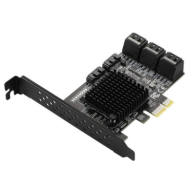 Placa de Expans&atilde;o PCIe x1 SATA Gen3 6 Gb/s Preta (Conversor)