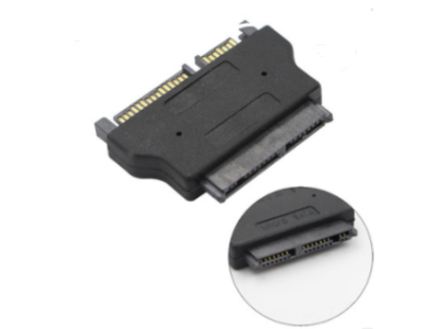 Adaptador conversor SATA macho (7+15 pinos) para SATA f&ecirc;mea (7+9 pinos) - Imagem 1