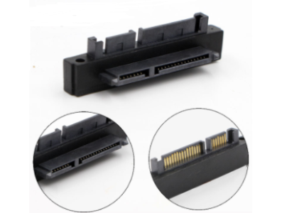 Adaptador SATA 7+15 pinos 90&deg; cotovelo macho para f&ecirc;mea - Imagem 1