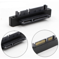 Adaptador SATA 7+15 pinos 90&deg; cotovelo macho para f&ecirc;mea