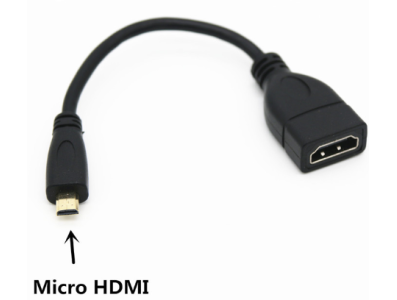 Cabo Micro HDMI para HDMI 15 cm, conector macho para f&ecirc;mea - Imagem 1