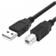 Cabo de dados USB 2.0 com conector quadrado 0,5 m preto - Thumb - 1
