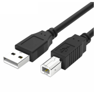 Cabo de dados USB 2.0 com conector quadrado 0,5 m preto