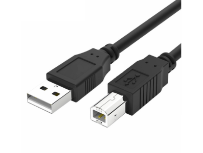 Cabo de dados USB 2.0 com conector quadrado 1,0 m, preto - Imagem 1