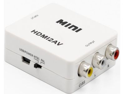 Conversor HDMI para AV com &aacute;udio 1080p 60Hz Branco HDMI2AV - Imagem 1
