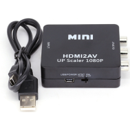 Conversor HDMI para AV &Aacute;udio HDMI2AV 1080p 60Hz preto cabo 50 cm