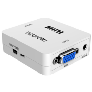 Conversor VGA para HDMI branco 1080p 60Hz com cabo mini USB 50 cm