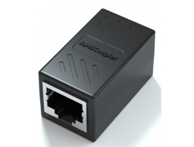 Adaptador RJ45 F&ecirc;mea para F&ecirc;mea CAT6 Ethernet LAN Preto (MOQ10) - Imagem 1
