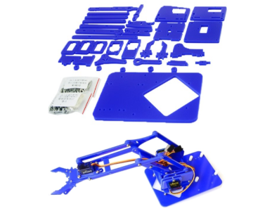 Kit Bra&ccedil;o Manipulador Mec&acirc;nico Rob&oacute;tico em Acr&iacute;lico Azul DIY - Imagem 1
