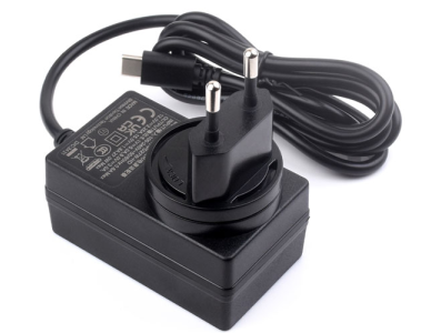 Fonte de alimenta&ccedil;&atilde;o 27W USB-C preta (EU) para Raspberry Pi 5 - Imagem 1