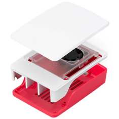 Gabinete oficial para Raspberry Pi 5, vermelho e branco