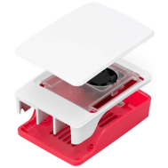 Gabinete oficial para Raspberry Pi 5, vermelho e branco