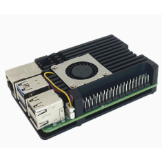 Gabinete em alum&iacute;nio para Raspberry Pi 5 com ventoinha Blast de quatro linhas