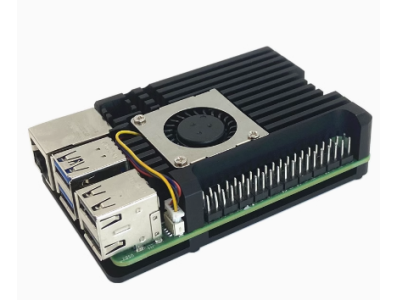 Gabinete em alum&iacute;nio para Raspberry Pi 5 com ventoinha Blast de quatro linhas - Imagem 1