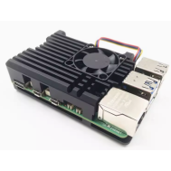 Gabinete em alum&iacute;nio com ventoinha de duas linhas para Raspberry Pi 5