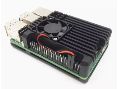 Gabinete de Alum&iacute;nio com Ventoinha Dupla em Linha para Raspberry Pi 5 - Imagem 1