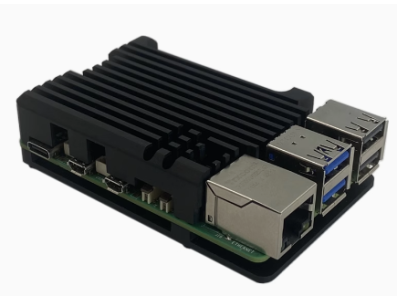Gabinete em alum&iacute;nio preto para Raspberry Pi 5 - Imagem 1