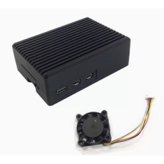 Gabinete de alum&iacute;nio listrado com ventoinha de quatro fios para Raspberry Pi 5