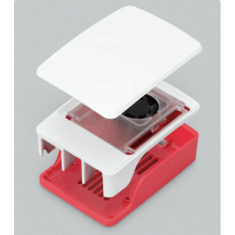 Gabinete ABS vermelho e branco para Raspberry Pi 5