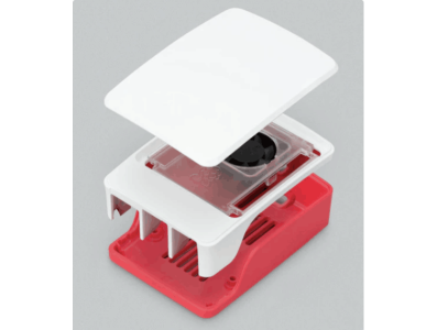 Gabinete ABS vermelho e branco para Raspberry Pi 5 - Imagem 1