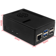 Gabinete ABS preto tamanho maior para Raspberry Pi 5B compat&iacute;vel com ventoinhas e tela touch de 3,5 polegadas
