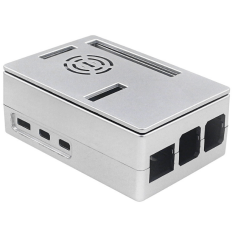 Gabinete ABS prateado tamanho maior para Raspberry Pi 5B, compat&iacute;vel com ventoinhas e tela touch 3,5 polegadas