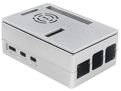 Gabinete ABS prateado tamanho maior para Raspberry Pi 5B, compat&iacute;vel com ventoinhas e tela touch 3,5 polegadas - Imagem 1