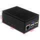Gabinete ABS preto listrado para Raspberry Pi 5, compat&iacute;vel com coolers PWM e tela touch de 3,5 polegadas - Thumb - 1