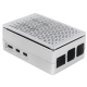 Case listrado em ABS prata para Raspberry Pi 5, compat&iacute;vel com coolers PWM e tela touch 3,5'' - Thumb - 1