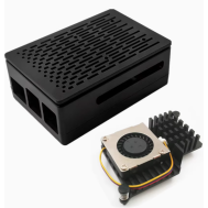 Gabinete listrado em ABS preto para Raspberry Pi 5B com cooler 3007 preto