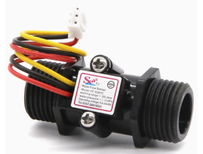 Sensor de fluxo de &aacute;gua preto (Sea) ZJ-S201C G1/2 1-30 L/min 5-15 V, sensor para Arduino - Imagem 1